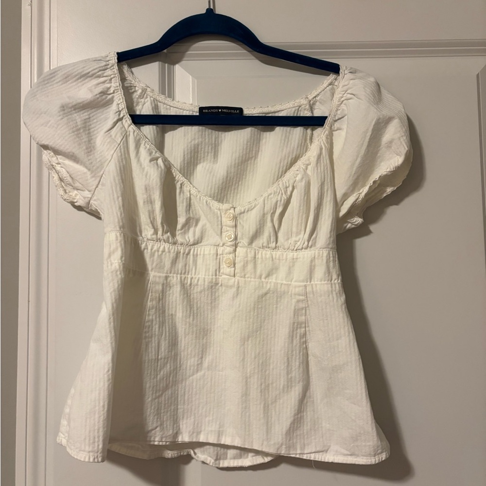 Brandy Melville Cream Babydoll blouse